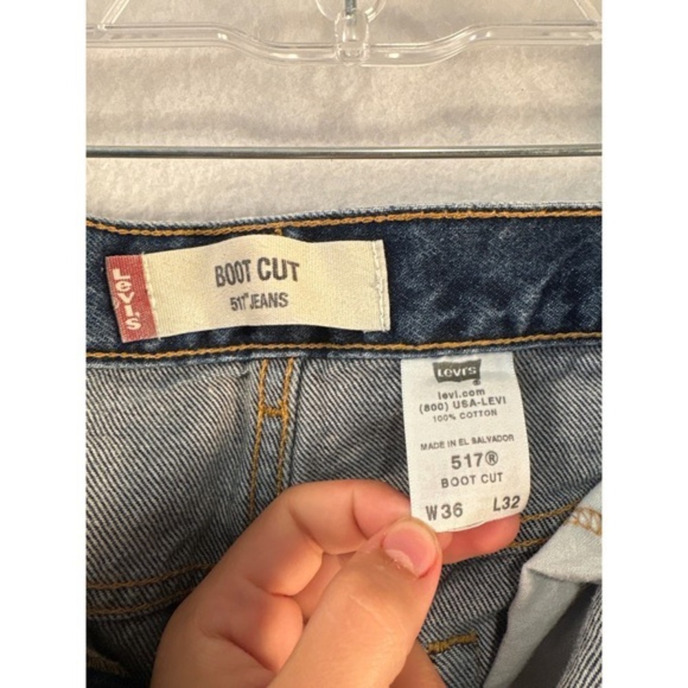 Levi's 517 Boot Cut Jeans Mens W36 L32 Blue Denim Boot Cut #1666 - Picture 5 of 9